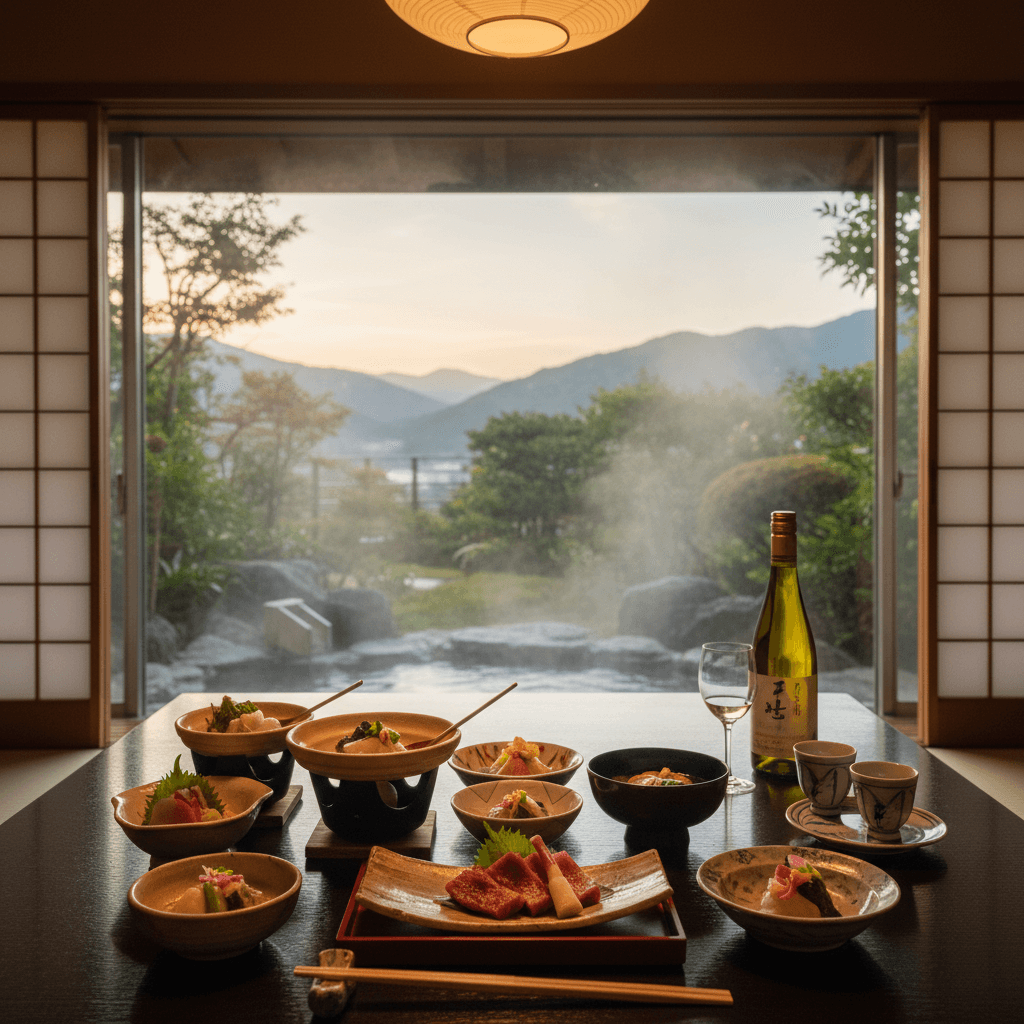 甲府の温泉旅館で贅沢な食体験:地元食材とガストロノミーの融合プラン